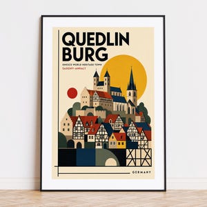 Quedlinburg Duitsland print reisposter Quedlinburg poster