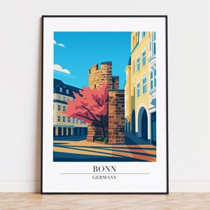 Bonn poster, Bonn print, Bonn illustration art, GERMANY poster