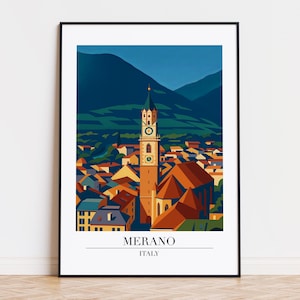 Merano Italy Poster: Modern City Illustration