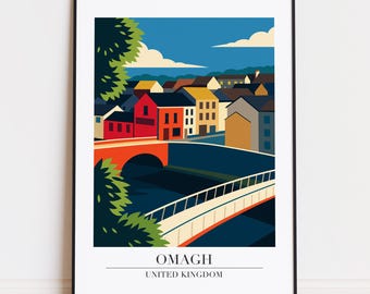 Omagh print : Modern Travel Poster Style Omagh poster