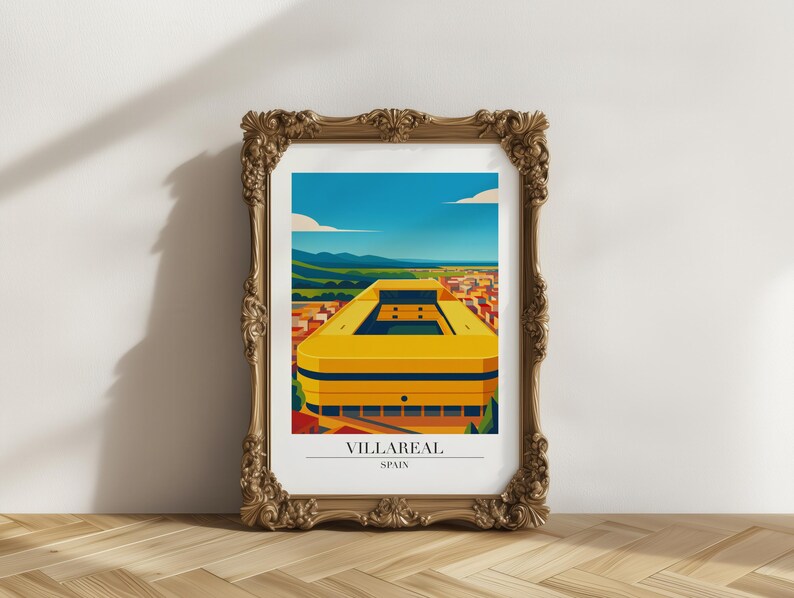 Impresión de Villareal: Póster de viaje moderno estilo Villareal imagen 6