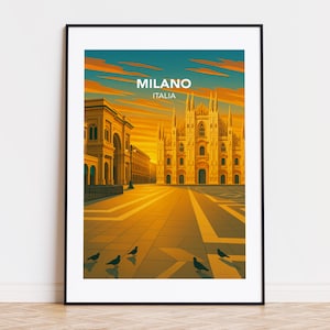 Milano poster, Milano print, Milano illustration, Milano art, Milano Italy