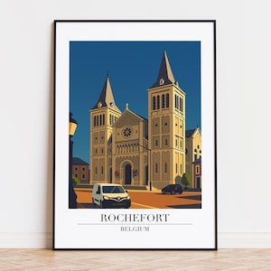 Rochefort poster, Rochefort print, Rochefort illustration, Rochefort art, Belgium poster