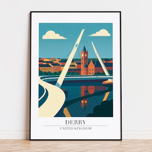 Poster di Derry, stampa di Derry, illustrazione di Derry, poster del REGNO UNITO