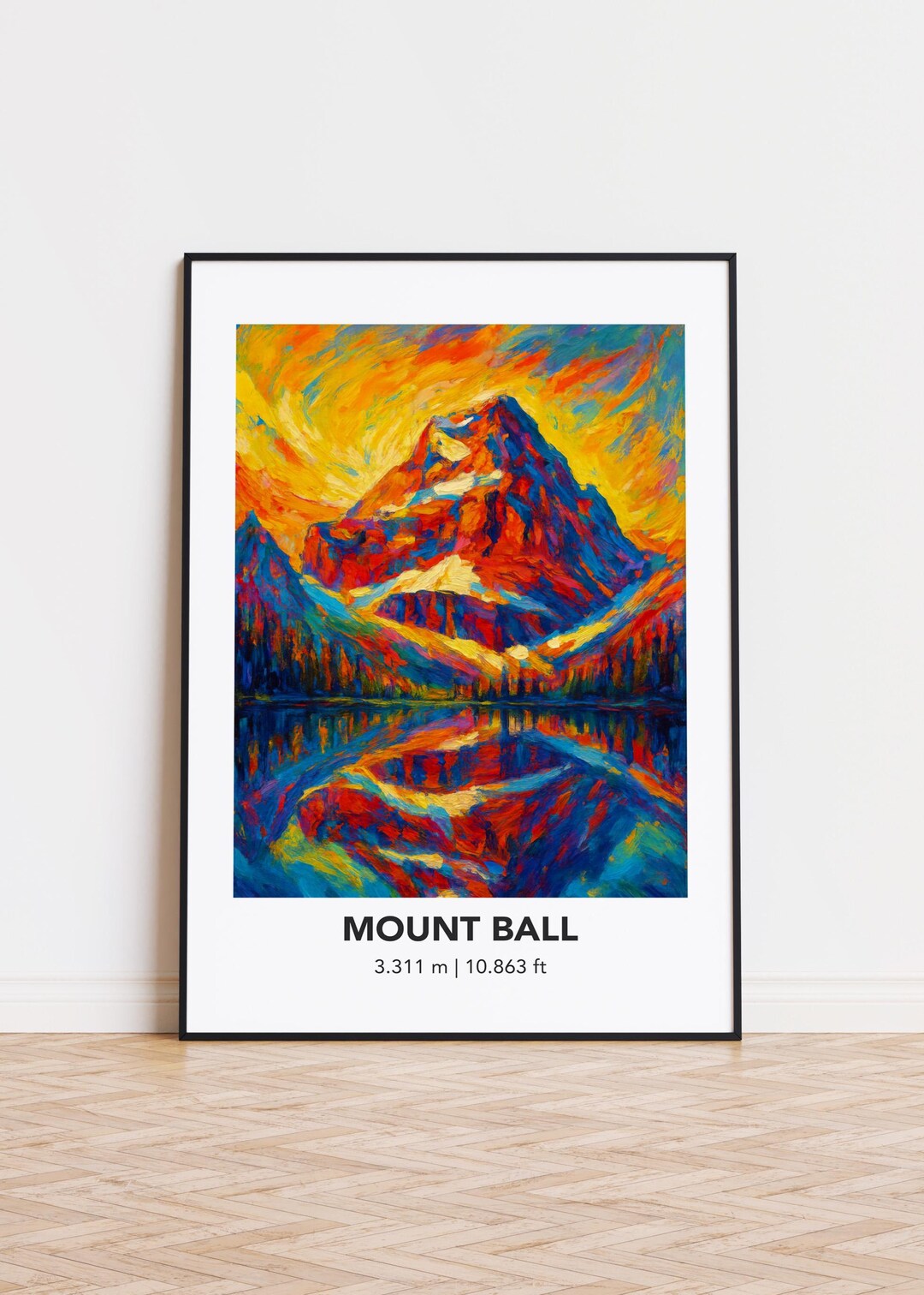 Mount Ball Poster: Modern Mountain Art Print, Oil Painting Style - Etsy