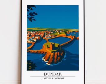 Dunbar print : Modern Travel Poster Style Dunbar poster