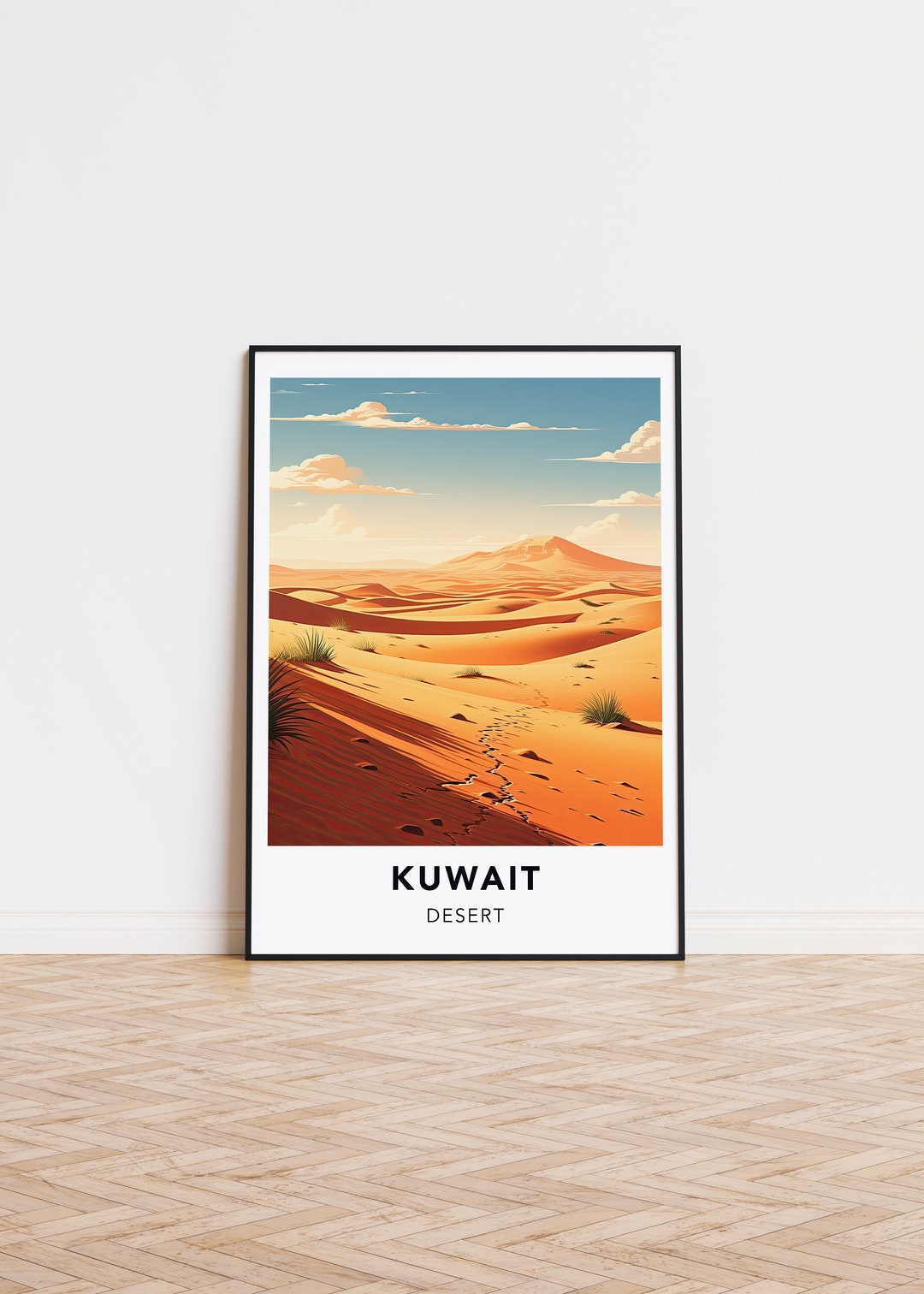 Kuwait Poster Desert Print Kuwait Travel Print Wall Art, Kuwait Travel