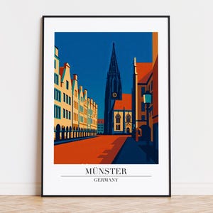 Münster Germany Poster: City Illustration Art Print