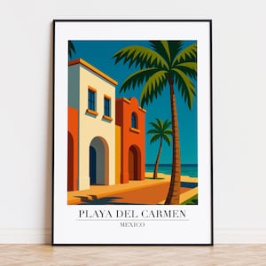 Playa del Carmen poster, Playa del Carmen print, Playa del Carmen illustration, Playa del Carmen art, Playa del Carmen