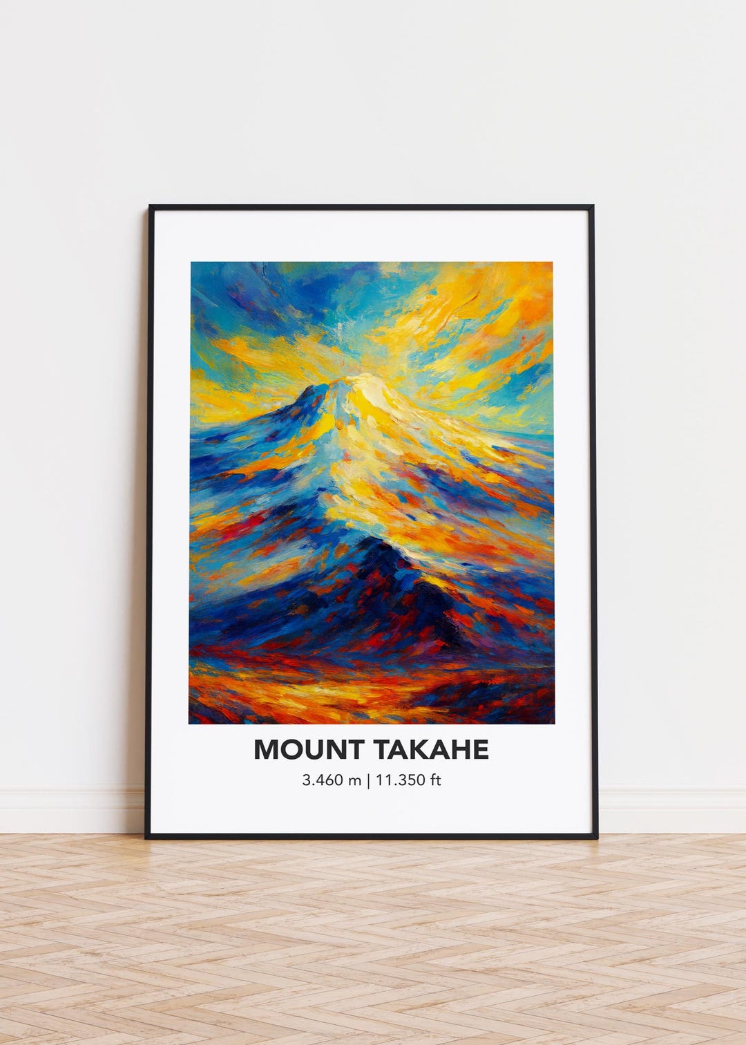 Mount Takahe Poster: Modern Mountain Art Print - Etsy