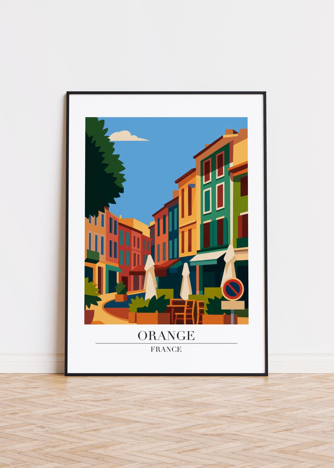 Orange Print : Modern Travel Poster Style Orange Poster - Etsy