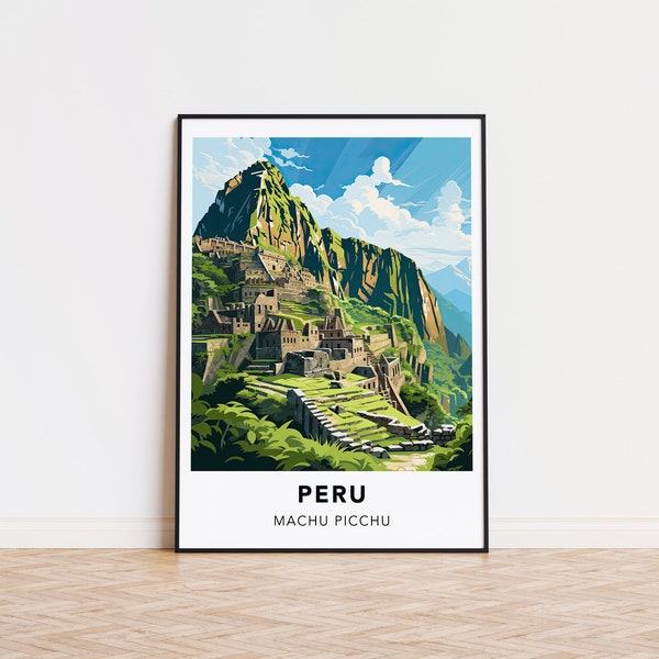 Peru Poster Machu Picchu Druck Peru Reisedruck Wandkunst, Peru Reiseplakat
