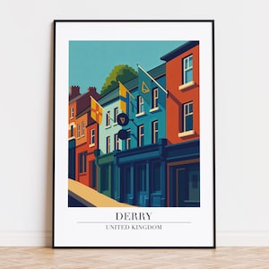 Poster di Derry, stampa di Derry, illustrazione di Derry, poster del REGNO UNITO