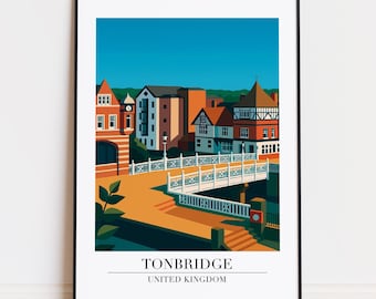 Impresión de Tonbridge: Póster de viaje moderno del Reino Unido Póster de Tonbridge