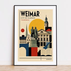 Weimar Tyskland tryck Reseaffisch Weimar affisch