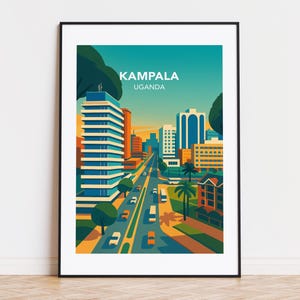 Kampala poster, Kampala print, Kampala illustration, Kampala art, Kampala Uganda poster