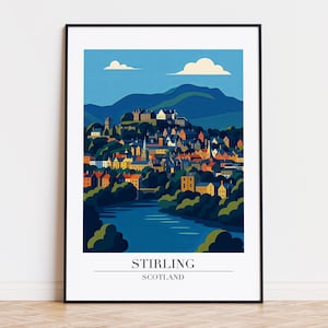 Stirling poster, Stirling print, Stirling illustration, Stirling art, Scotland poster