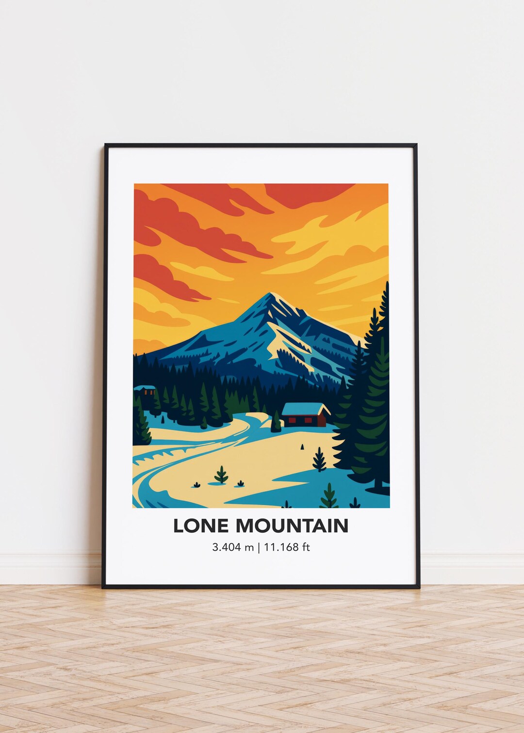 Lone Mountain Poster, Lone Mountain Print, Lone Mountain