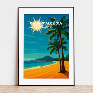 Cala d’alcúdia poster, cala d’alcúdia print, cala d’alcúdia illustration, cala d’alcúdia art