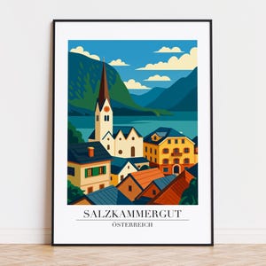 Salzkammergut poster, Salzkammergut print, Salzkammergut illustration, Salzkammergut art, ÖSTERREICH poster