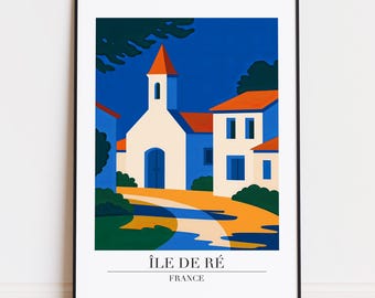Poster Île de Ré: Frankrijk reizen kunstafdruk