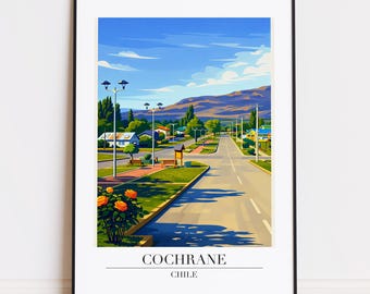 Impresión de Cochrane: Póster de viaje moderno. Póster de Cochrane.