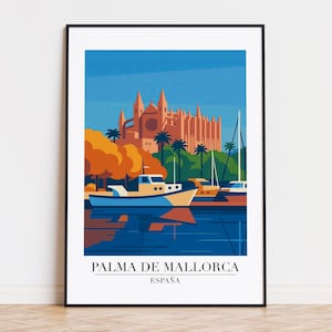 Palma de Mallorca poster, Palma de Mallorca print, Palma de Mallorca illustration, Palma de Mallorca art, Palma de Mallorca Spain poster
