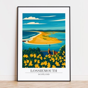 Lossiemouth poster, Lossiemouth print, Lossiemouth illustration, Lossiemouth art, Scotland poster