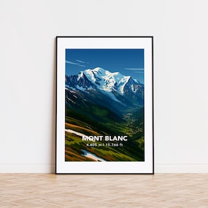 Mont Blanc-poster, Mont Blanc-afdruk, Mont Blanc-illustratie, Mont Blanc-kunst