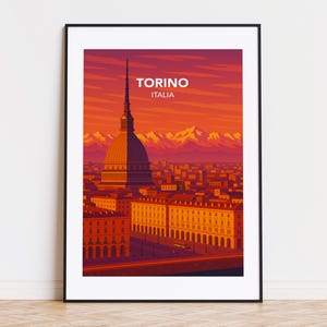 Torino poster, Torino print, Torino illustration, Torino art, Torino Italy