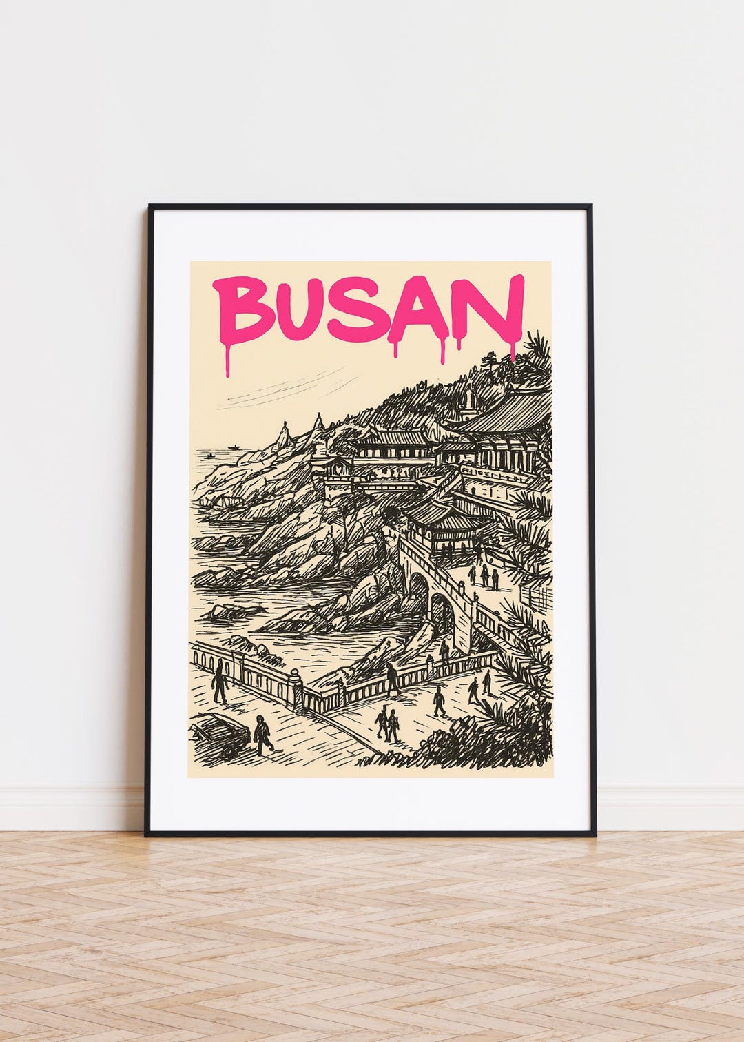 Busan Print : Modern Grafiti Style Busan Poster - Etsy