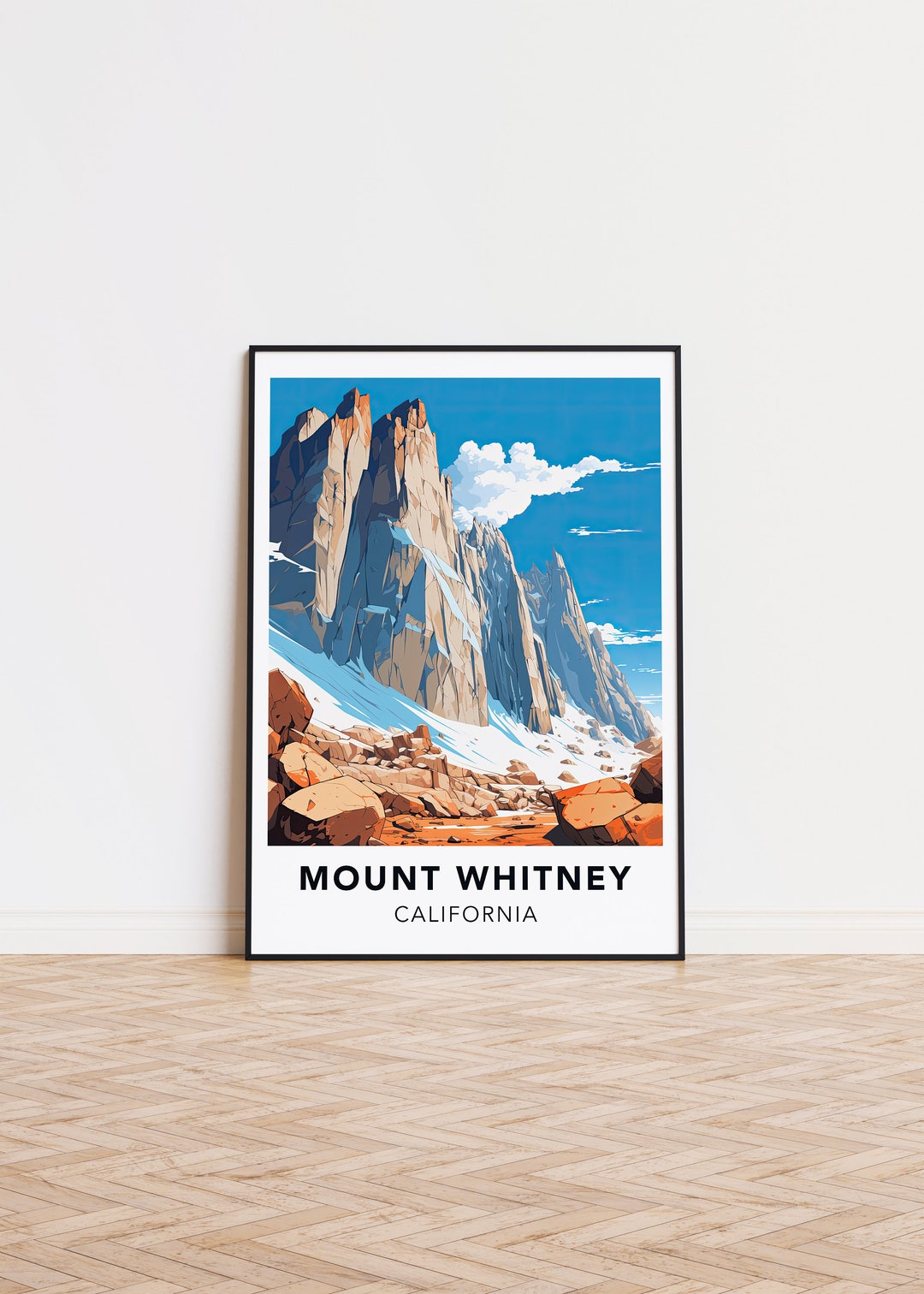 Mount Whitney Poster California Druck Mount Whitney Reise Poster, Mount