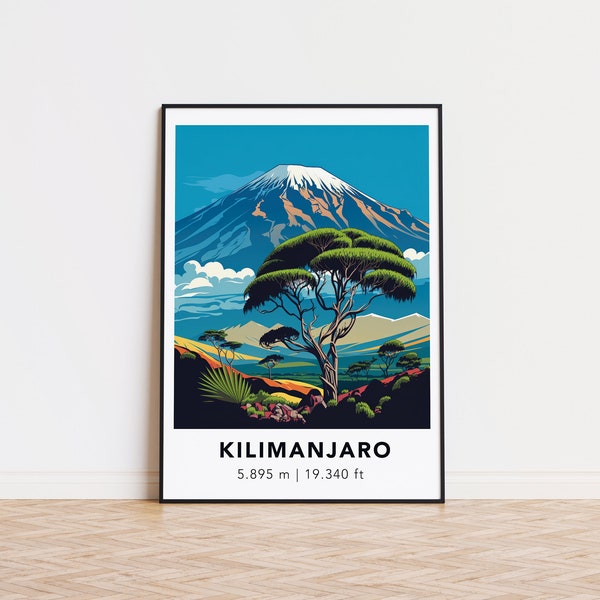 Kilimanjaro print poster - Designed in Germany, printed in 32 countries world wide for fast global shipping!