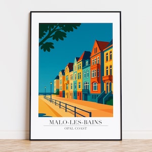 Malo-les-Bains poster, Malo-les-Bains print, Malo-les-Bains illustration, Malo-les-Bains art, Malo-les-Bains France poster