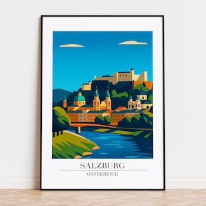 Salzburg Austria Poster: Modern City Illustration