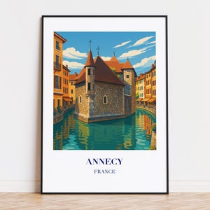 Annecy poster, Annecy print, Annecy illustration, Annecy art, Annecy France poster