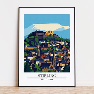 Stirling poster, Stirling print, Stirling illustration, Stirling art, Scotland poster
