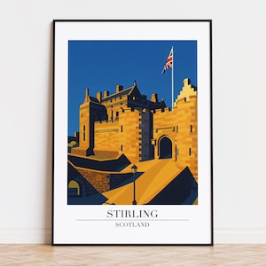 Stirling poster, Stirling print, Stirling illustration, Stirling art, Scotland poster