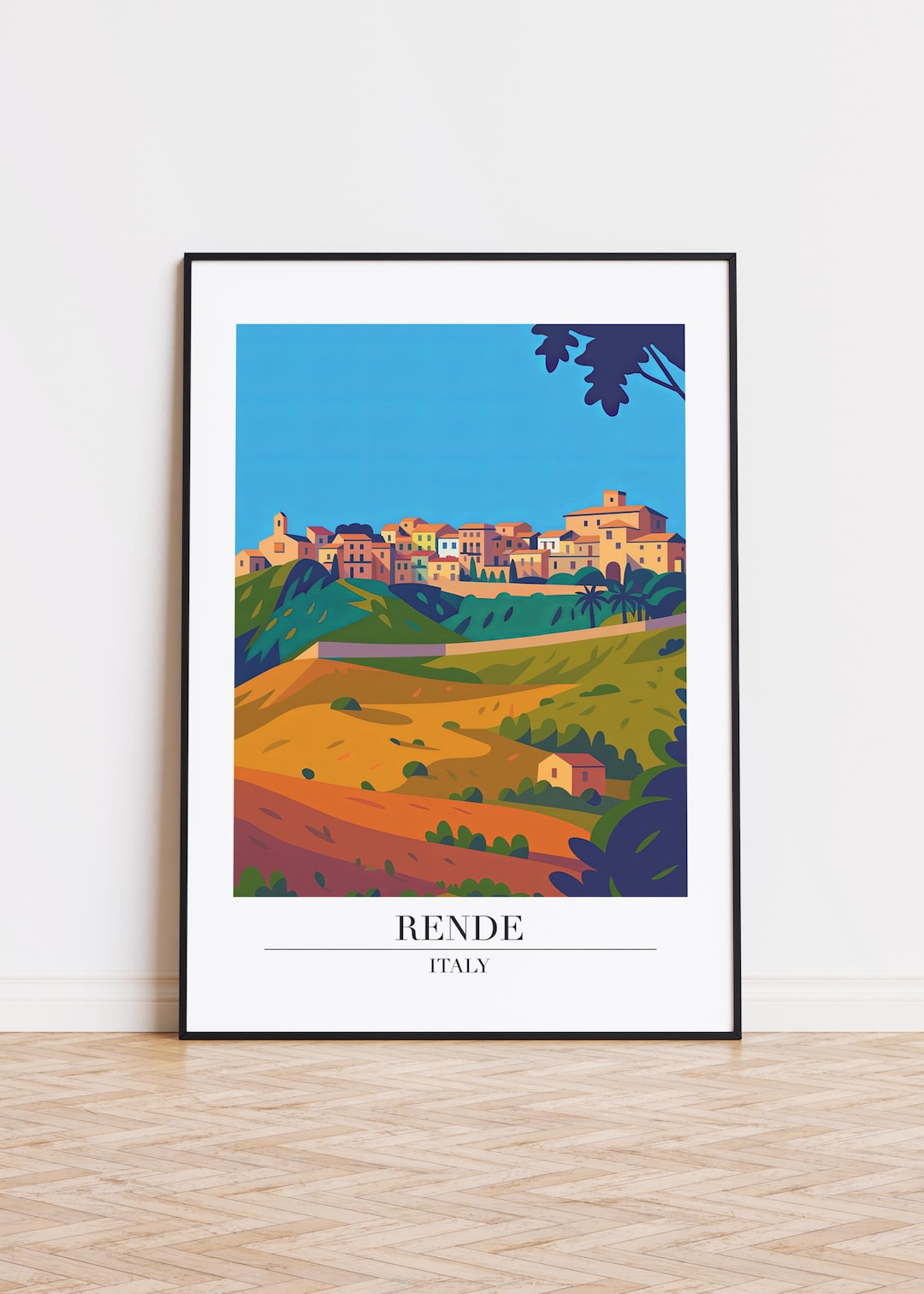 Poster Rendra Rende Print : Modern Travel Poster Style Rende Poster Italy Art - Etsy