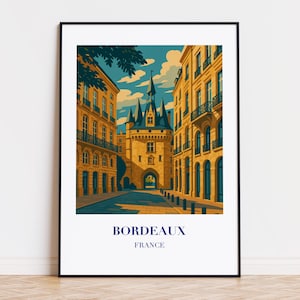 Bordeaux poster, Bordeaux print, Bordeaux illustration, Bordeaux art, Bordeaux France poster