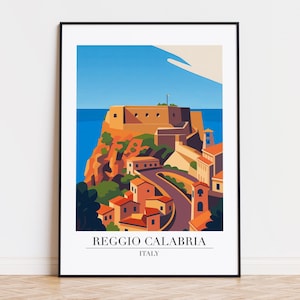Reggio Calabria poster, Reggio Calabria print, Reggio Calabria illustration, Reggio Calabria art, Reggio Calabria Italy