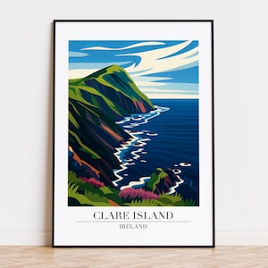 Clare Island Ireland Poster: Modern Travel Art Print