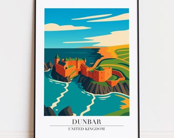 Dunbar print : Modern Travel Poster Style Dunbar poster