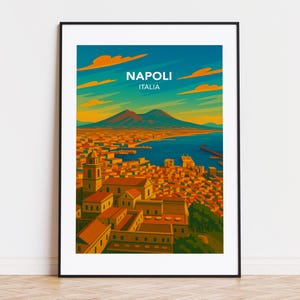 Napoli poster, Napoli print, Napoli illustration, Napoli art, Napoli Italy