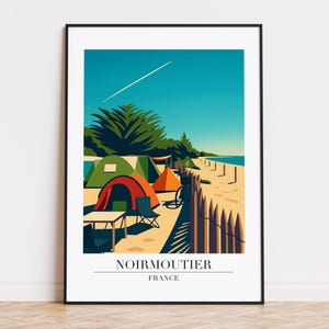 Noirmoutier poster, Noirmoutier print, Noirmoutier illustration art, FRANCE poster