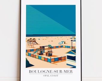 Boulogne-sur-Mer France Poster: City Skyline Art Print