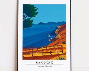 San José Cityscape Poster: Costa De Almería Art Print - Etsy Norway