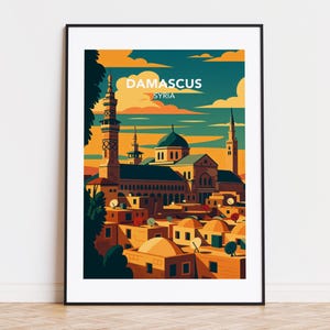 Damascus poster, Damascus print, Damascus illustration, Damascus art, Damascus Syria poster