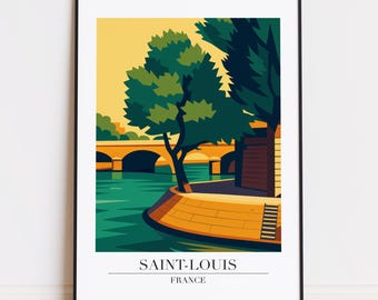 Saint-Louis print : Modern Travel Poster Style Saint-Louis poster
