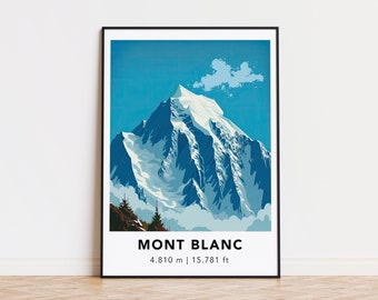 Mont Blanc Druckplakat - Designed in Deutschland, gedruckt in 32 Ländern weltweit für einen schnellen weltweiten Versand!